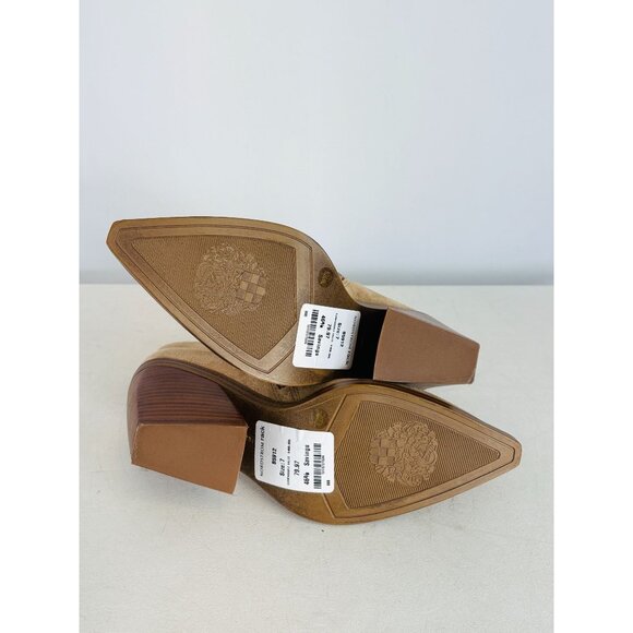 New Vince Camuto Gredile Beige Suede Pointed Toe Booties, Women's US Sz 7, EU Sz - Picture 6 of 7